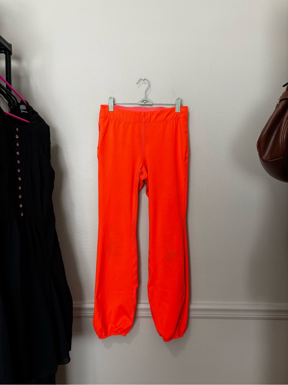 Free People Neon Orange Pull-On Leggings let’s bounce